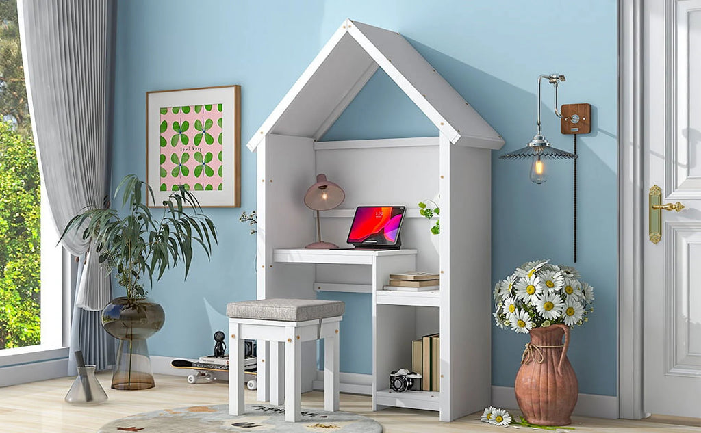 White House-Shaped Desk with Stool F209761