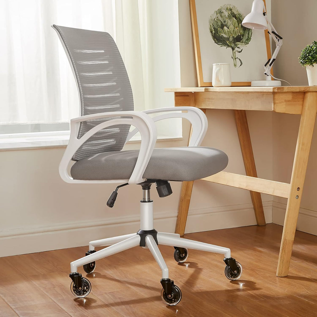 Ergonomic Mesh Mid Back Task Chair with Lumbar Support Armrests R620602