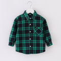 Boys Flannel Jacket Plaid Long Sleeve Button Down Coat I69917