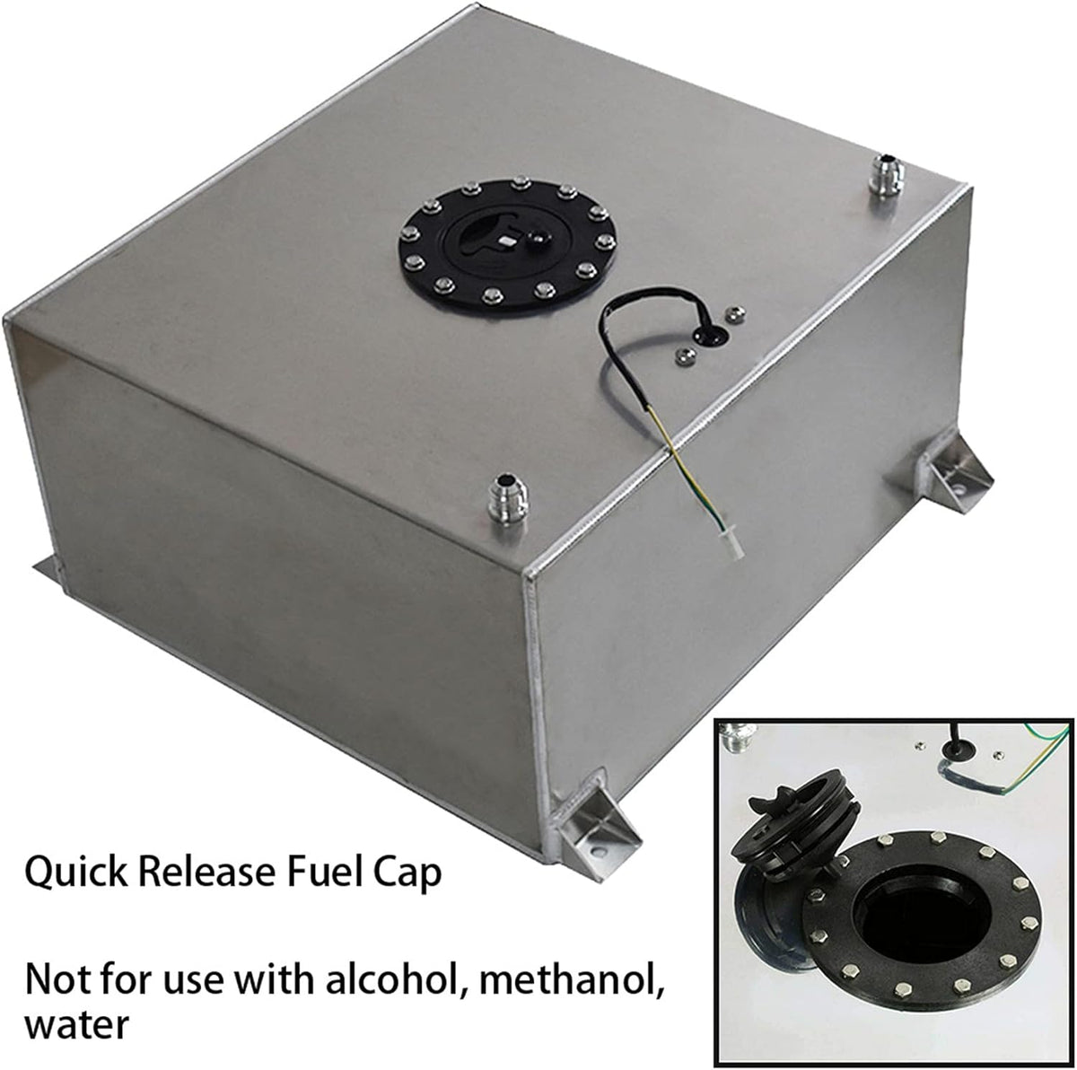 15 Gallon Polished Aluminum Fuel Cell Tank with Level Sender F463203