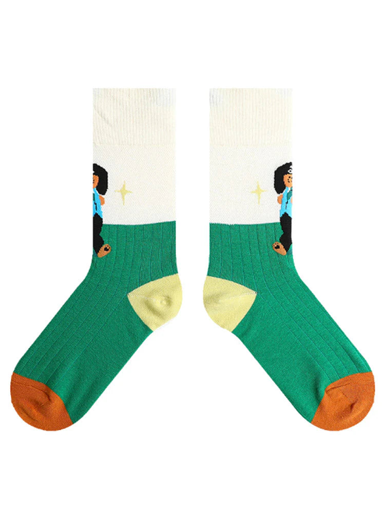Cartoon Puppy Pattern Socks T24118