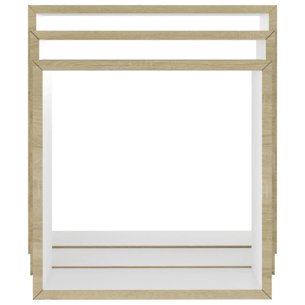 Set of 3 MDF Wall Mounted Floating Shelves White Sonoma Oak T864830