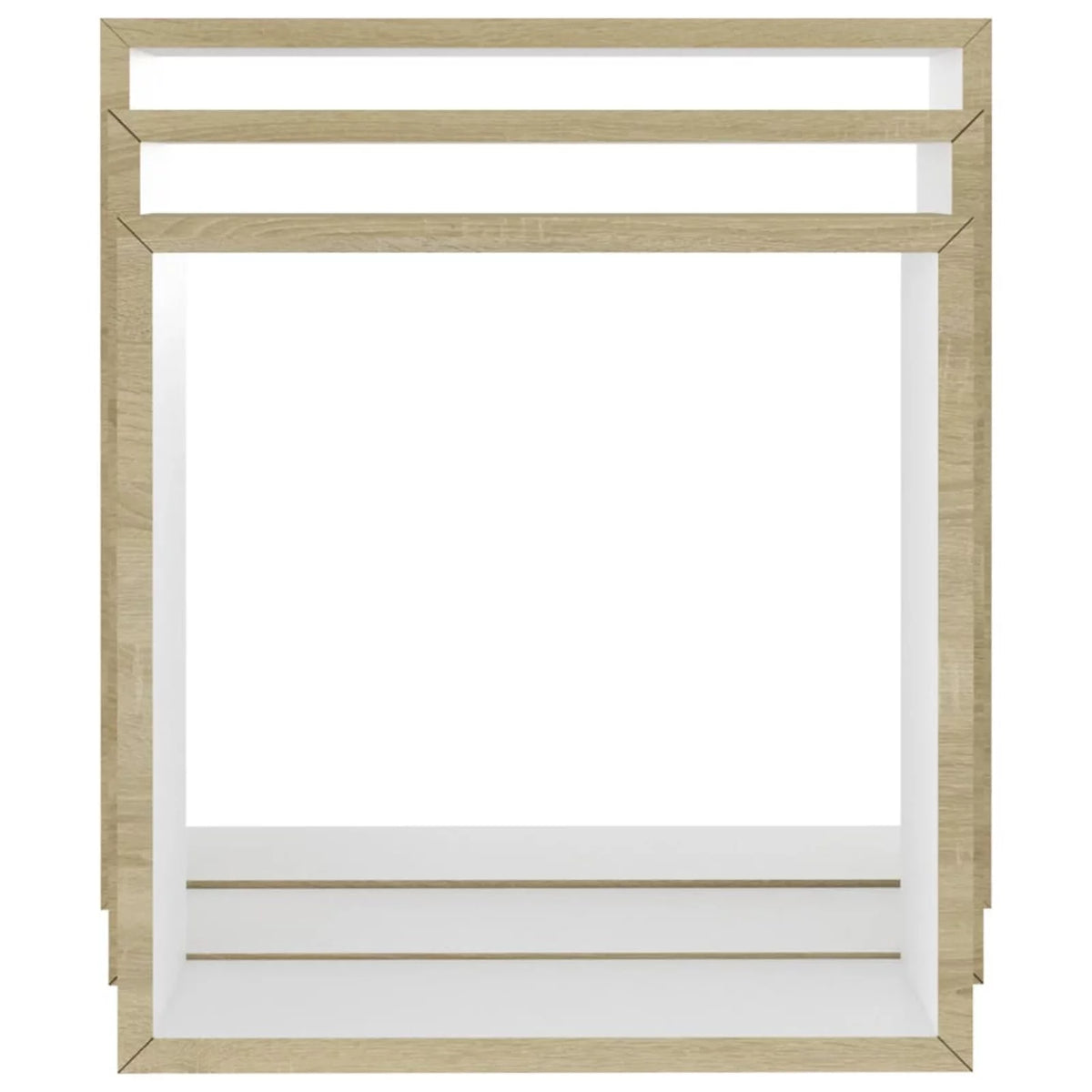 Set of 3 MDF Wall Mounted Floating Shelves White Sonoma Oak T864830