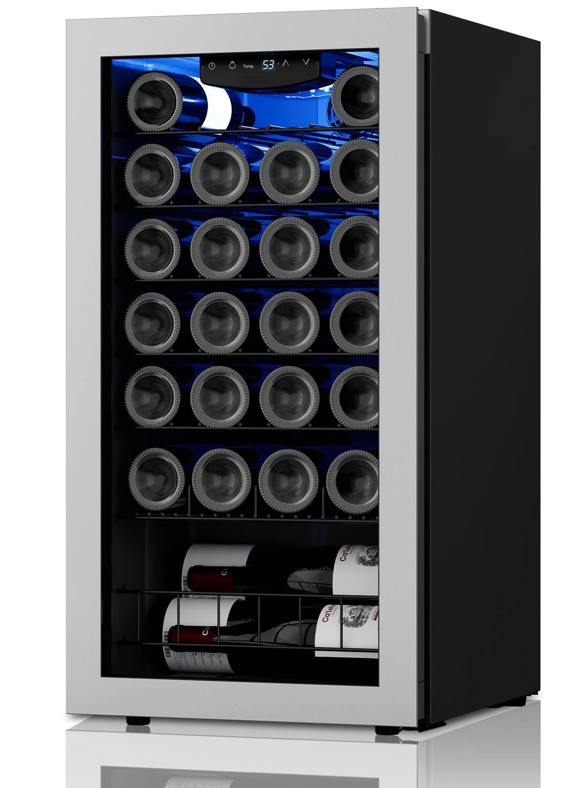 Wine Refrigerator Cooler 27 Bottle Mini Wine Fridge with Glass Door S35301