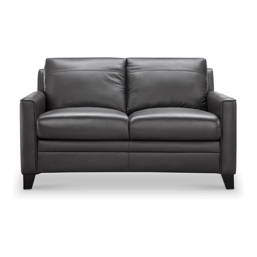 Charcoal Genuine Leather Loveseat X5006