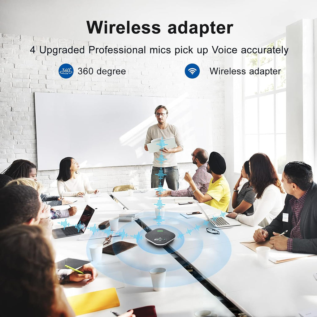 Wireless Speakerphone Conference Speaker with 4 Mics O99092