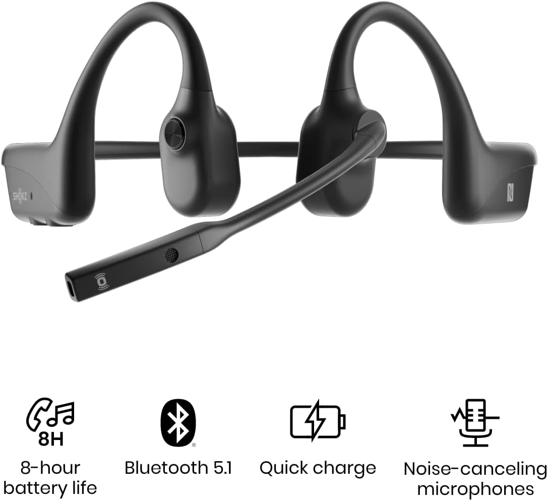 Bone Conduction Open-Ear Stereo Bluetooth Headset With Noise-Canceling Boom Microphone X801607