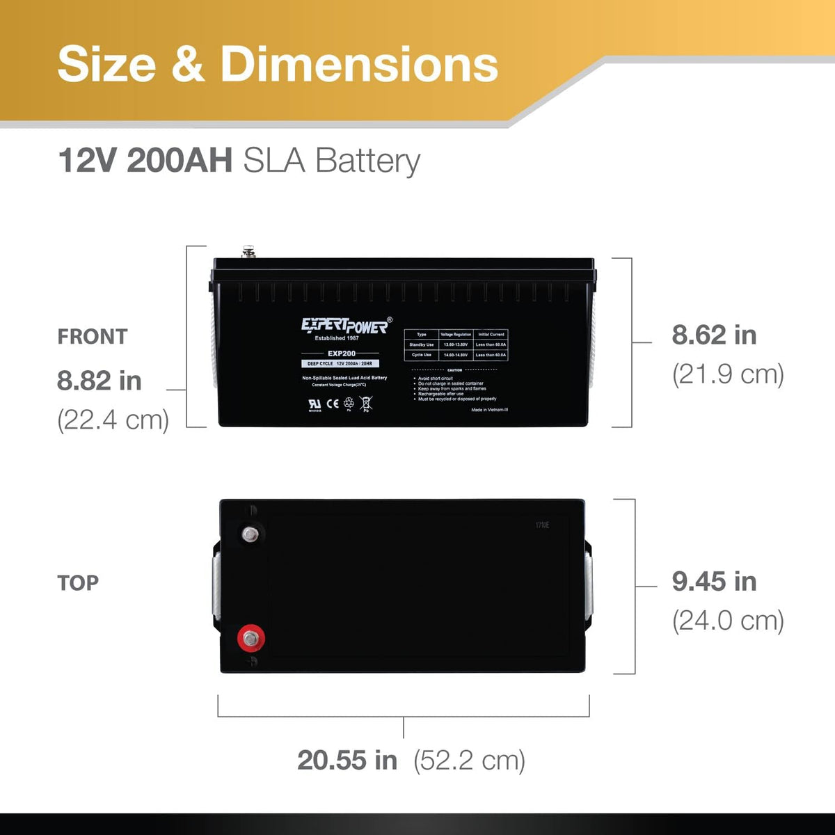 12V200Ah Sealed Lead Acid Deep Cycle Battery X96517