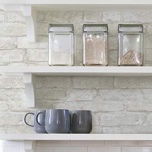 White & Off-White Peel Stick Wallpaper K741