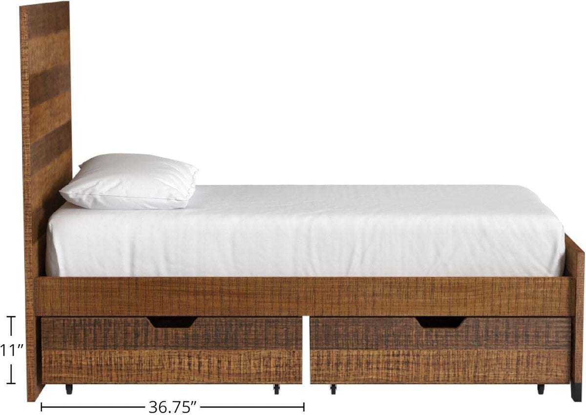 37" Wide Under Bed Wood Storage Drawer Brown (2 Pc) K1089