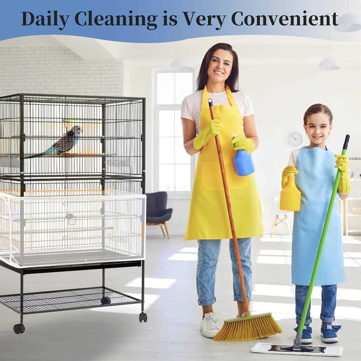 Large Adjustable Soft Airy Nylon Mesh Bird Cage Cover P2211