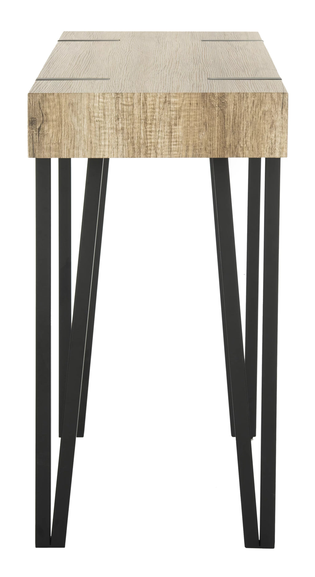 Brown Mid-Century Wood Top Console Table Q39596