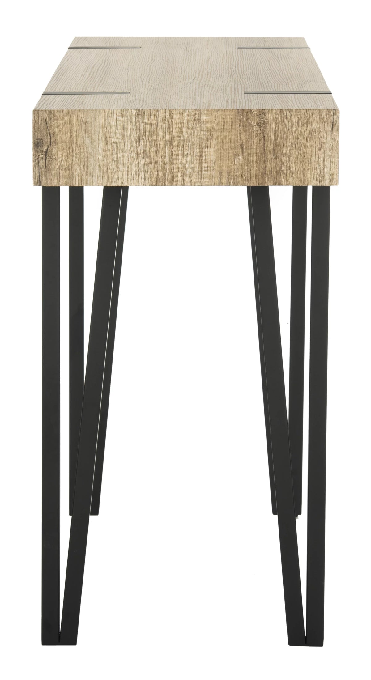Brown Mid-Century Wood Top Console Table Q39596