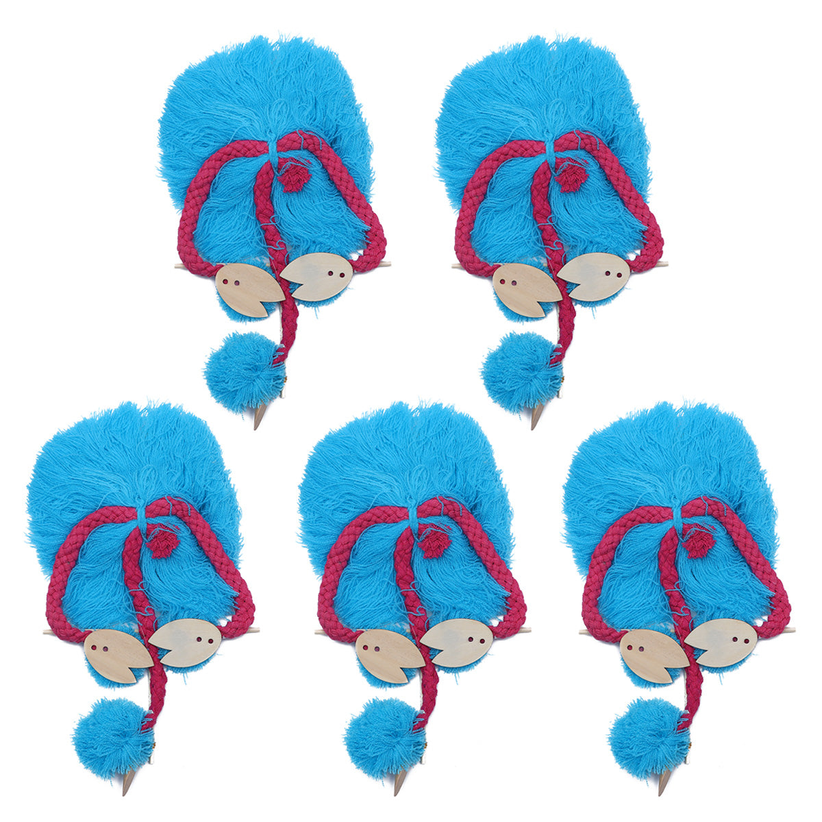 Sky-blue 5PCS String Puppets Plush Ostrich Marionette Toy Q411