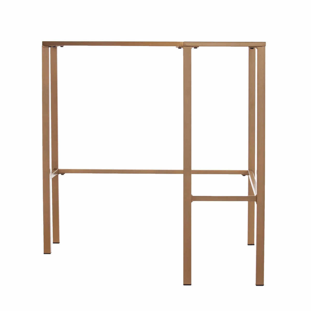 Soft Gold Metal & Glass Corner Desk Q176739