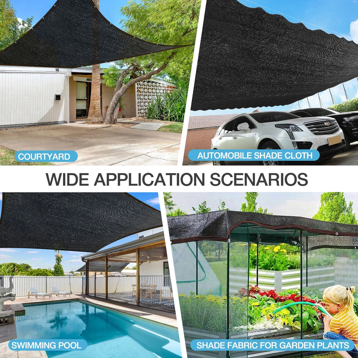80% Shade Cloth 10x20FT Black Mesh Z788