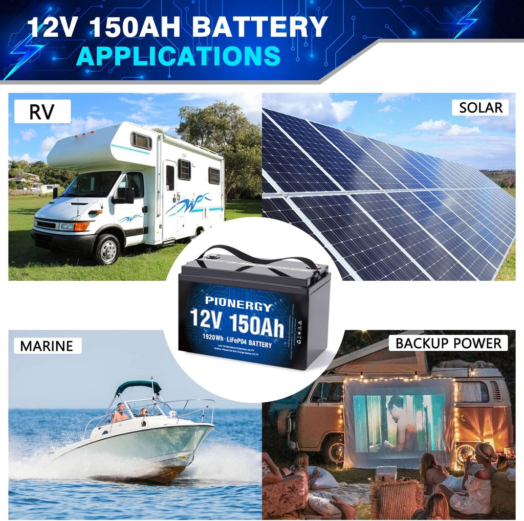 12V 150Ah LiFePO4 Lithium Battery with 100A BMS M1648