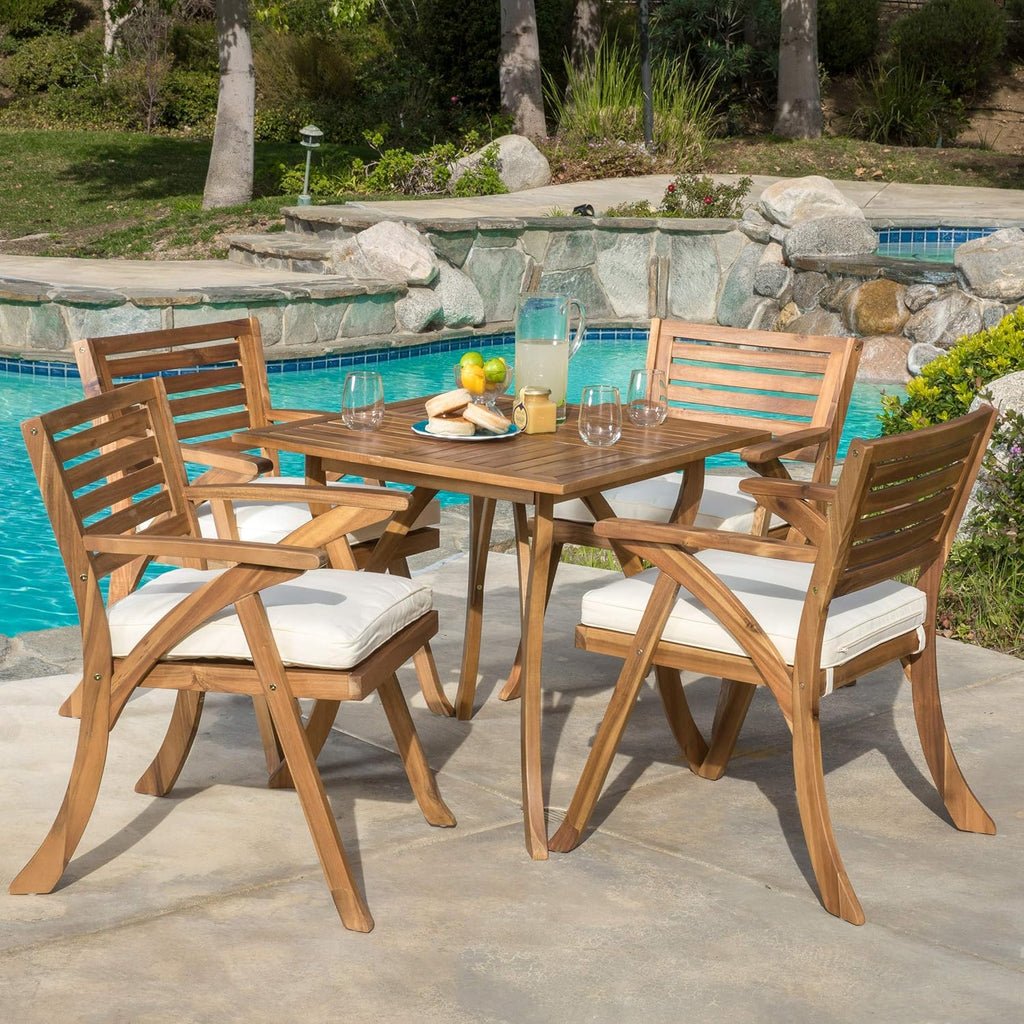 5-Pcs Acacia Wood Dining Set C36394