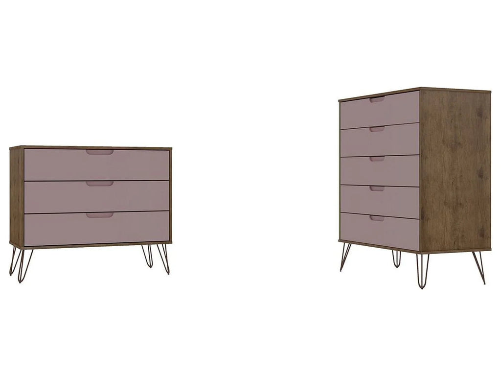 3 & 5 Drawer Wood Dresser Set U204