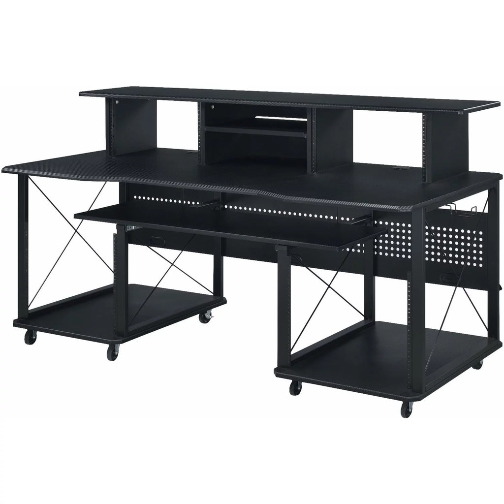 Black Music Desk with Shelves Z57053