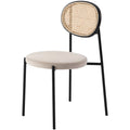 Beige Wicker Dining Chair with Steel Frame J592593