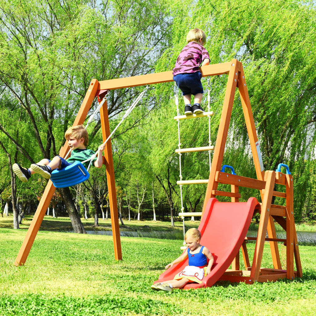 Wooden Swing Set for Outdoor Play Z514159