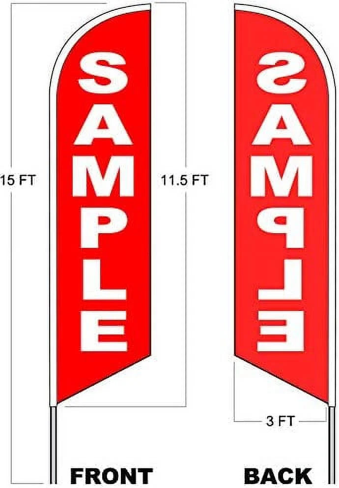 Windless Swooper Flag Feather Banner Sign 15 ft Tall Kit V2889