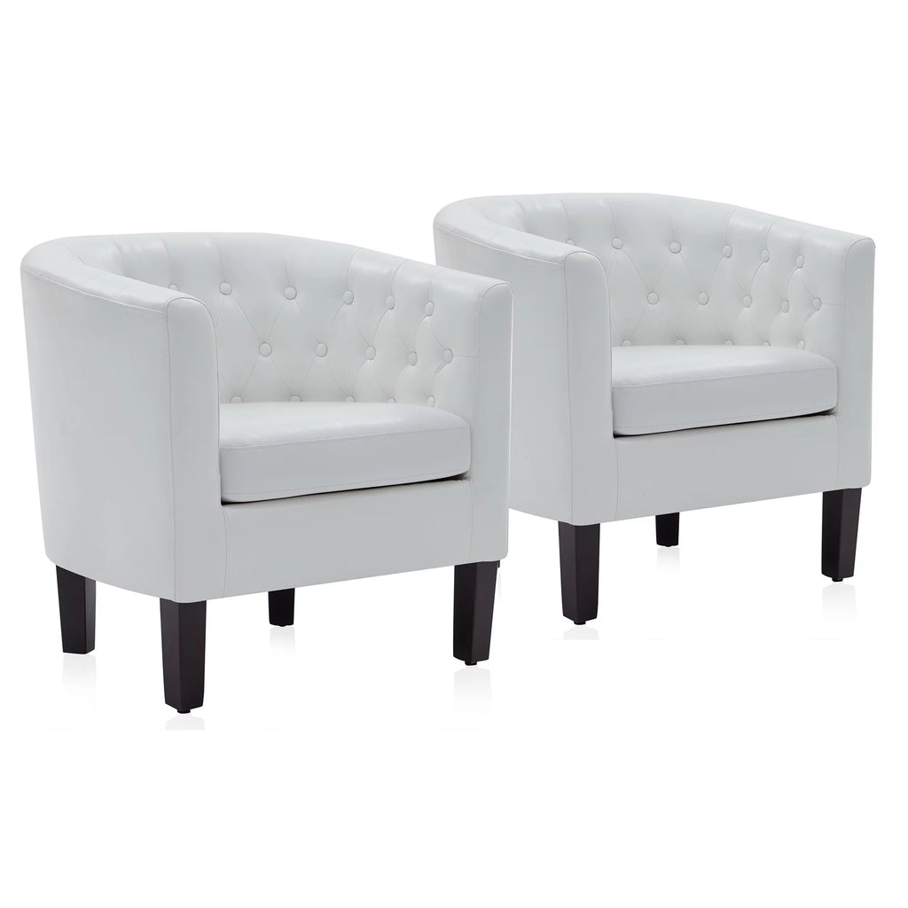 Green Tufted Barrel Accent Chair W9506