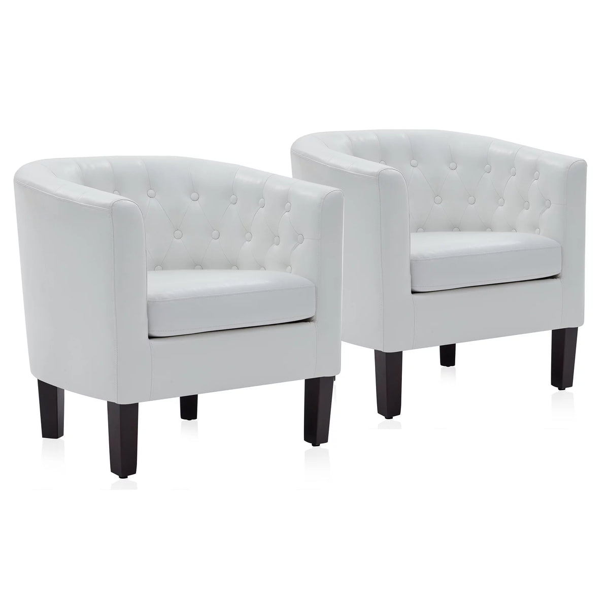Green Tufted Barrel Accent Chair W9506