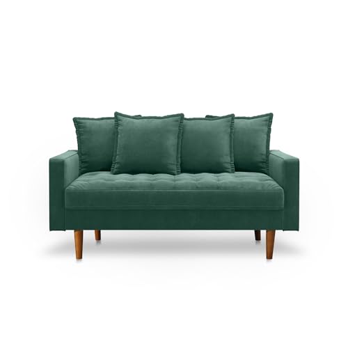 Aqua Turquoise 58 Inch Velvet Loveseat Sofa N2653