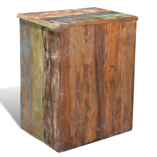 Brown Reclaimed Wood End Table with 1 Drawer 1 Door V843128