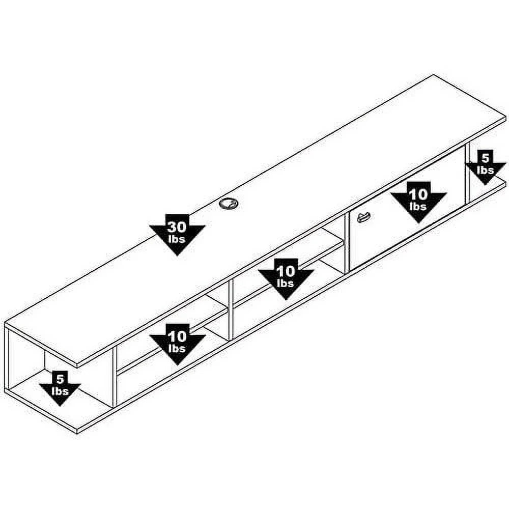 White Wood Wall Mounted TV Stand R753