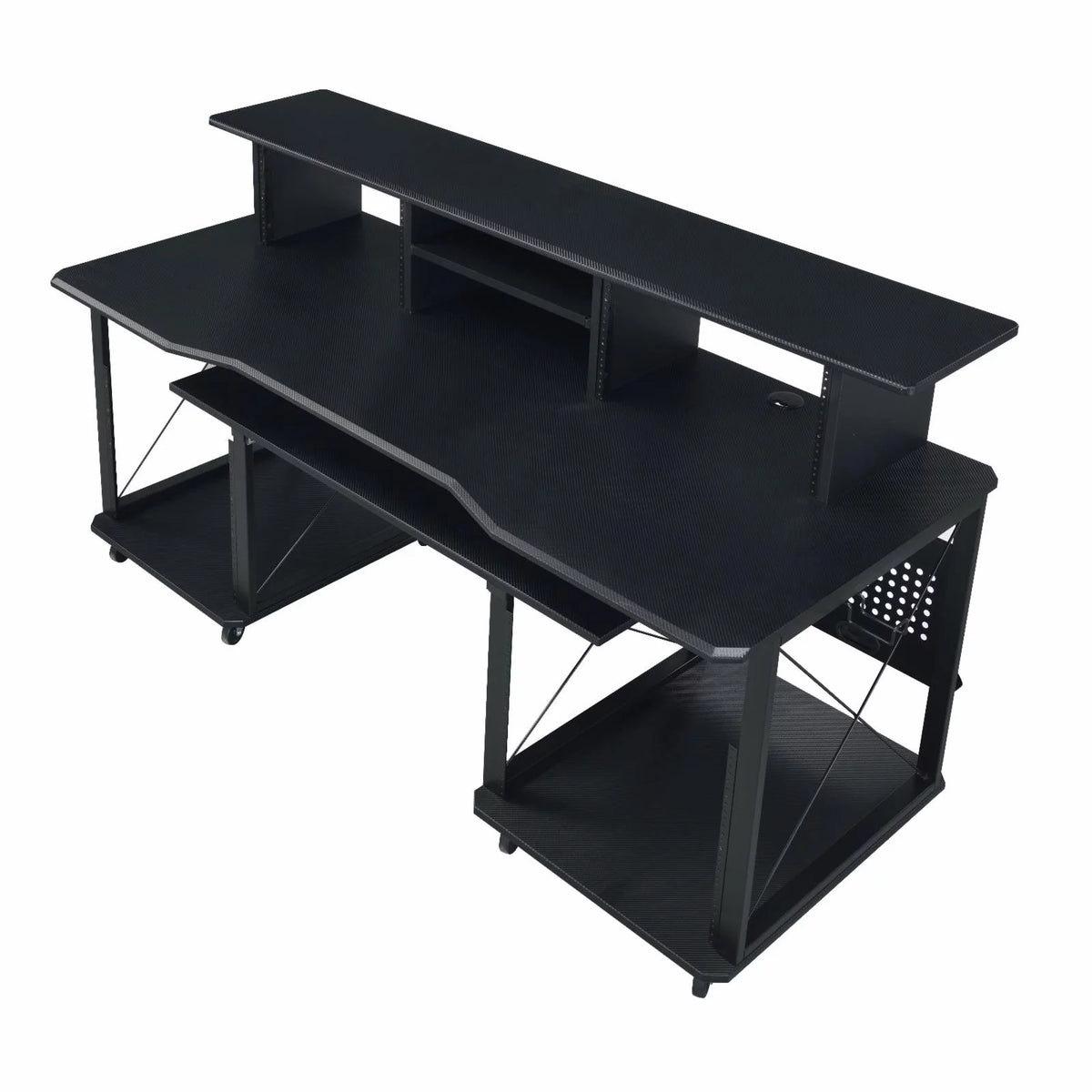 Black Music Desk with Shelves Z57053