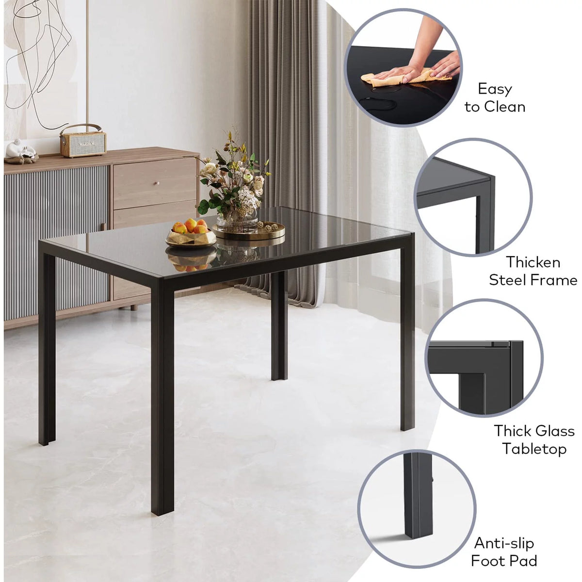 Black Dining Table Set for 6 A6374