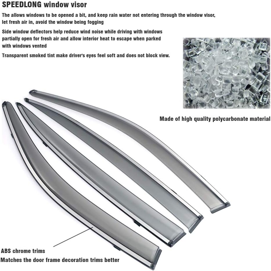 Car Window Visor Vent Shade Deflector Sun/Rain Guards E6119
