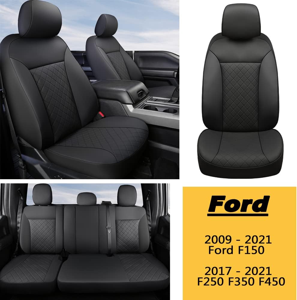 Custom Fit Car Seat Covers Full Set Black Blue D856655