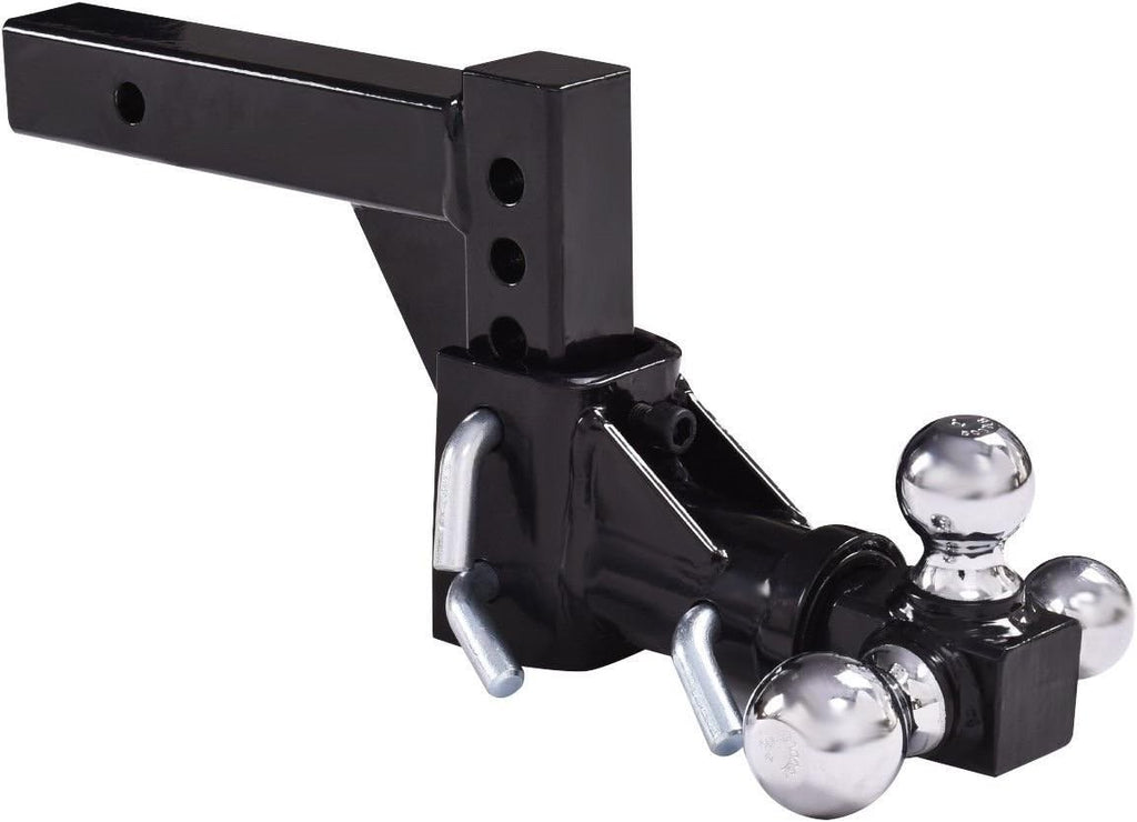 Triple Ball Swivel Adjustable Drop Turn Trailer Tow Hitch Mount for 2" Receiver M8744