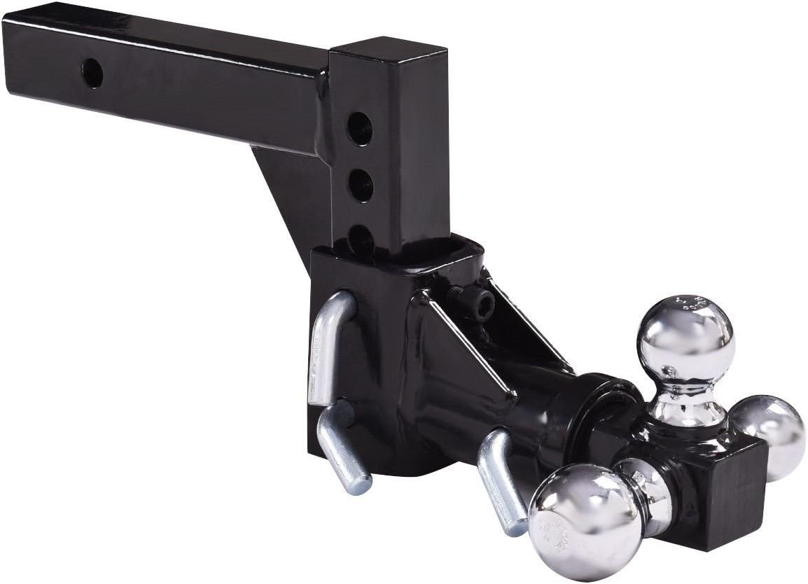 Triple Ball Swivel Adjustable Drop Turn Trailer Tow Hitch Mount for 2" Receiver M8744