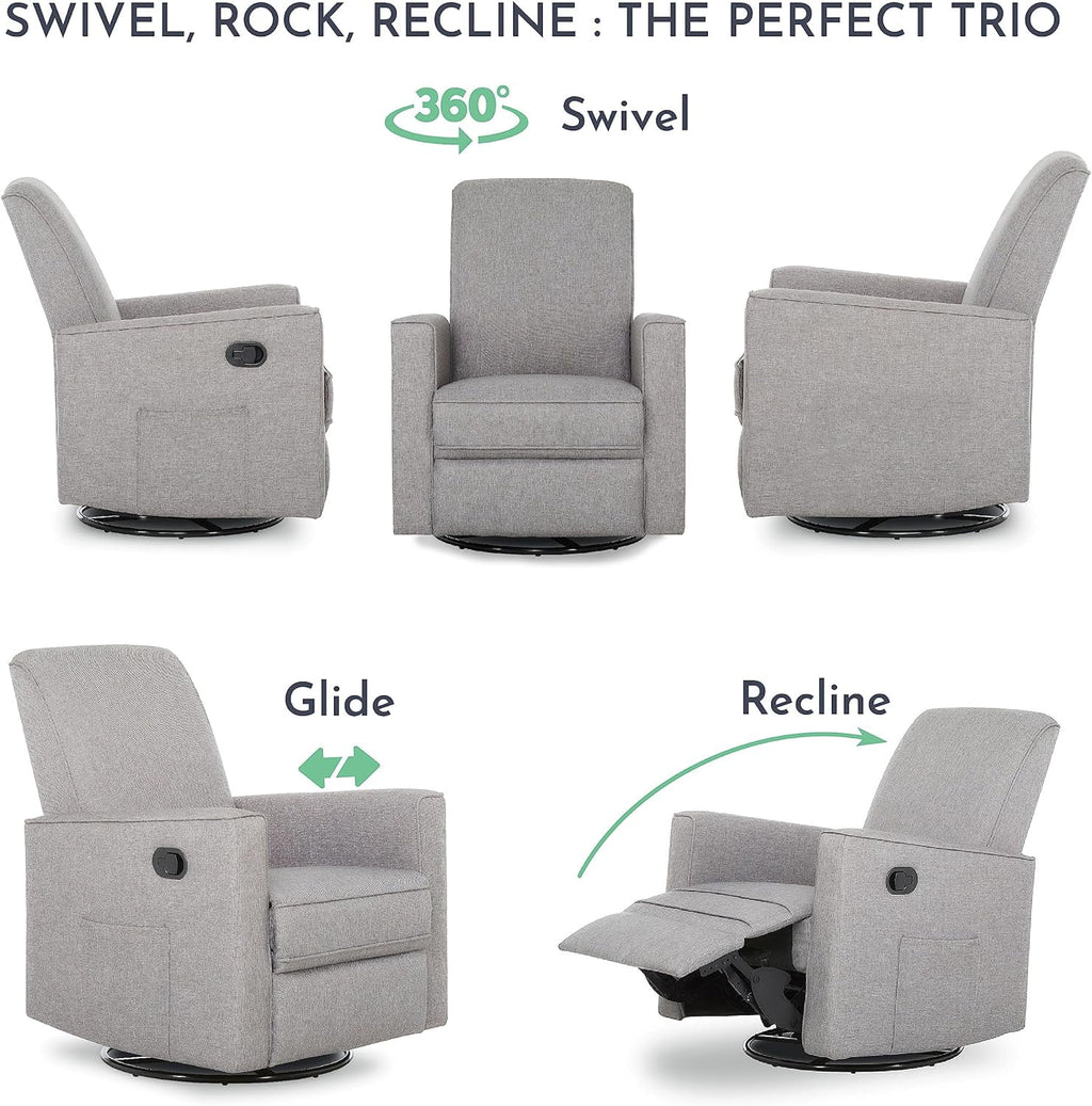 Light Grey Polyester Glider Recliner E743677