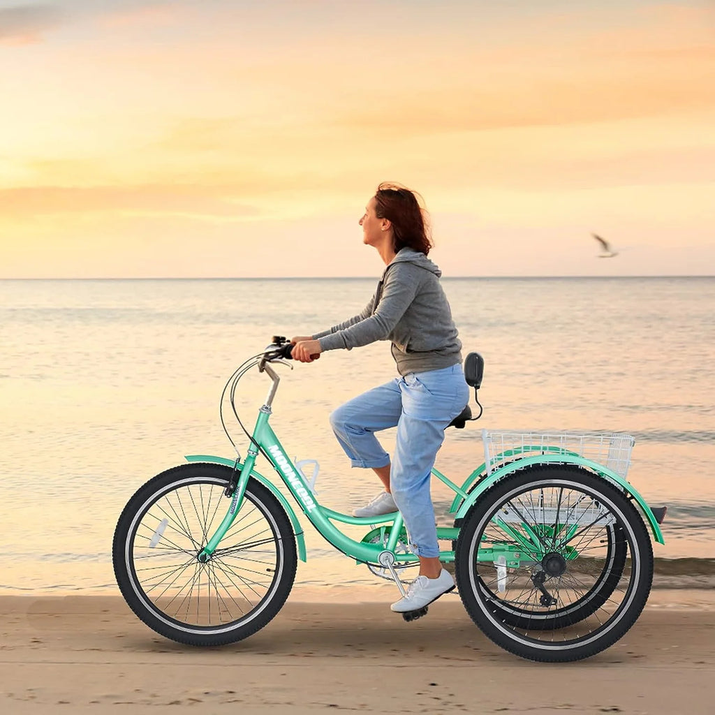 26 Adult Tricycle 7 Speed 450lbs Capacity with Shopping Basket P668427