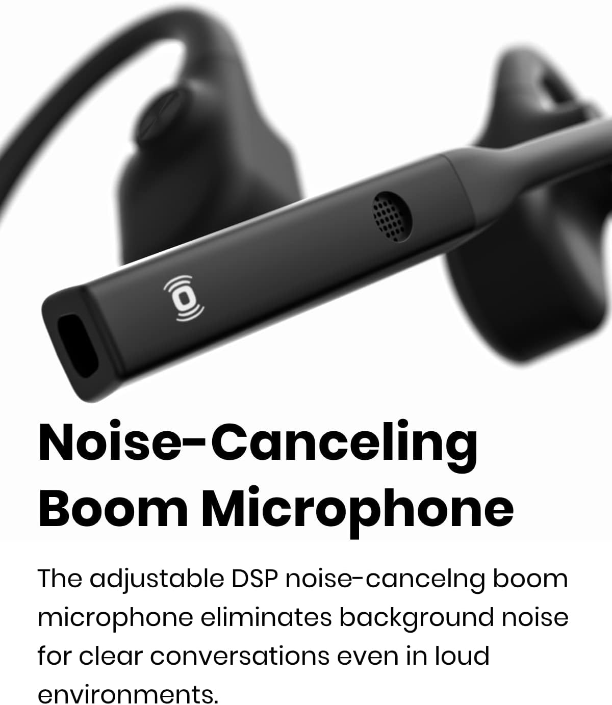 Bone Conduction Open-Ear Stereo Bluetooth Headset With Noise-Canceling Boom Microphone X801607