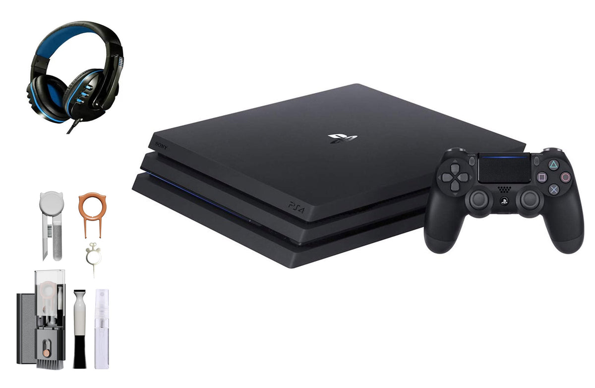 PlayStation 4 Pro 1TB Gaming Console Black Headset Bundle Y90599