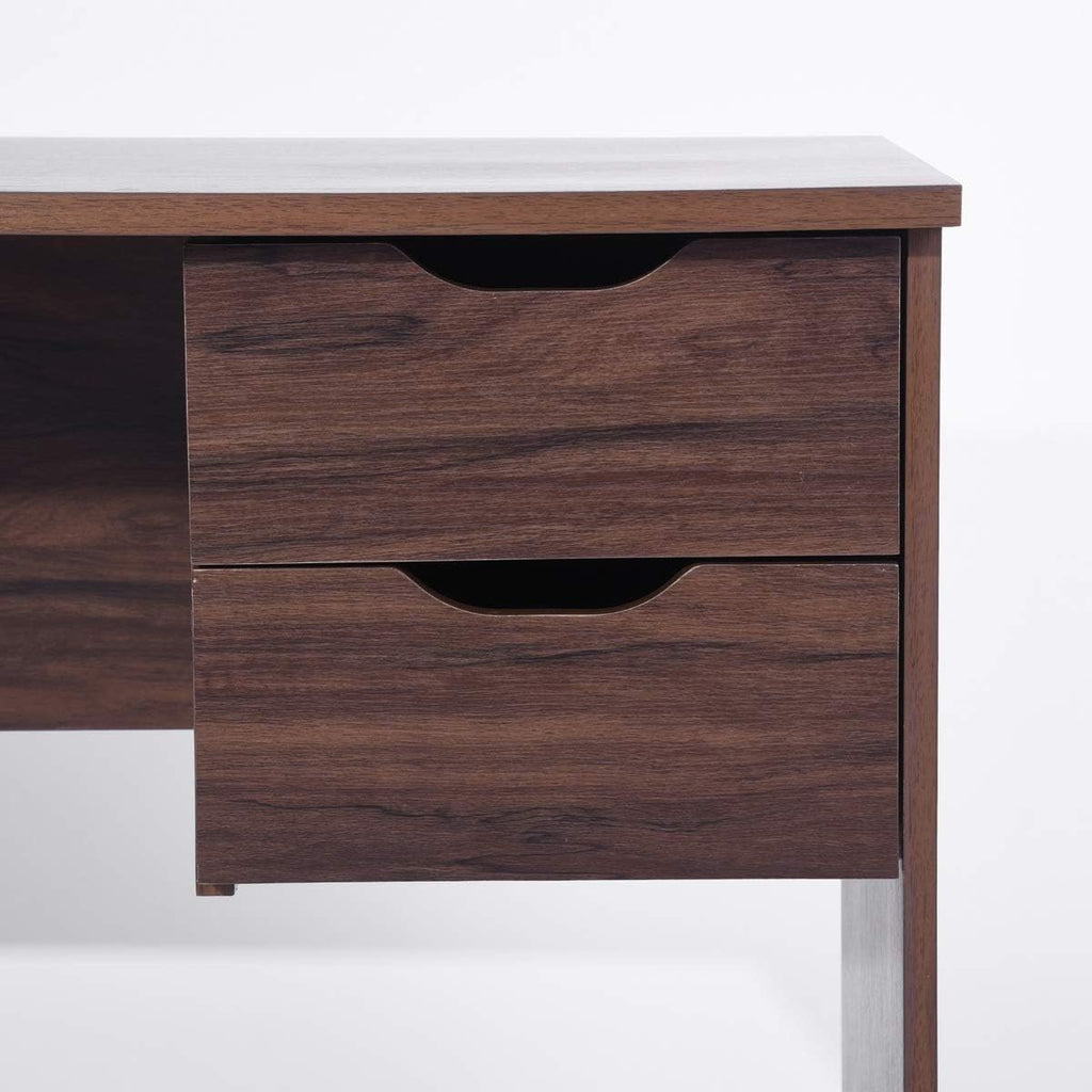 Computer Desk with Drawer 35.4 in Small Wood Desk R191