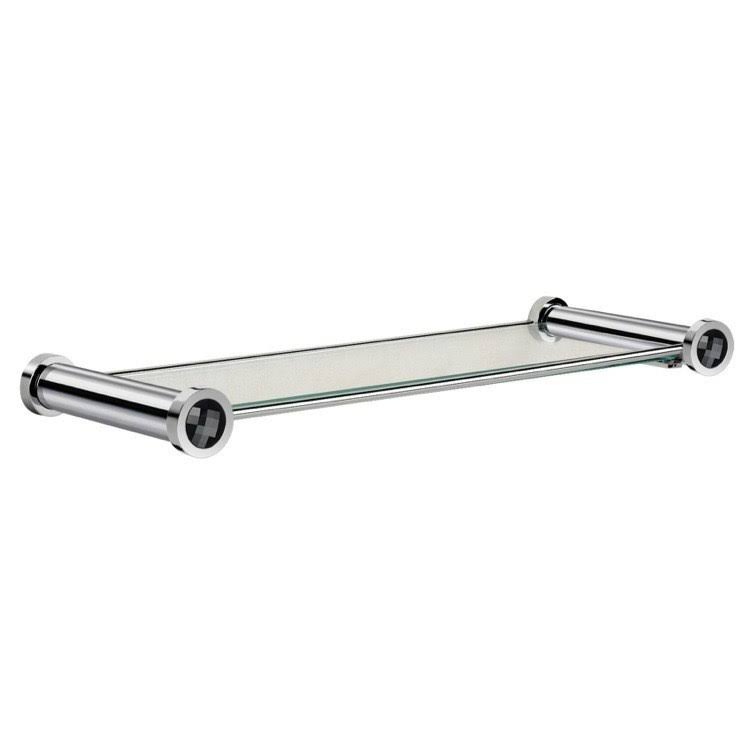 Chrome/Black Crystal Bathroom Shelf S9351