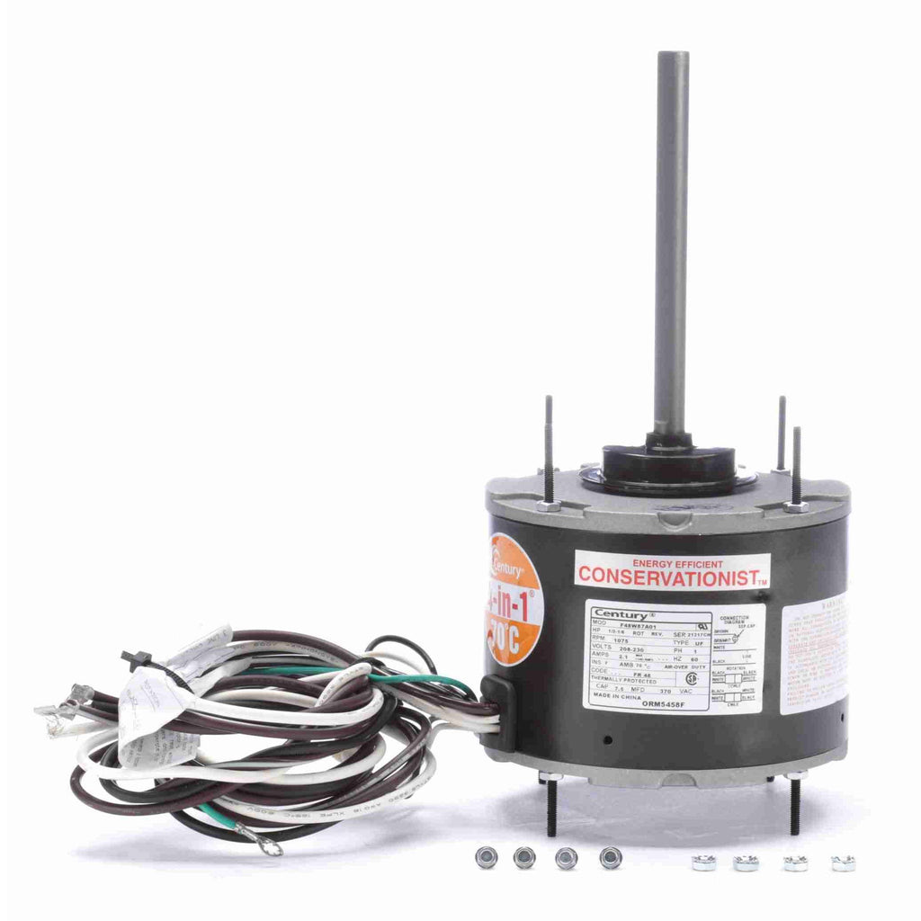 Condenser Fan Motor, 1/6 to 1/3 HP, 1075 RPM R672