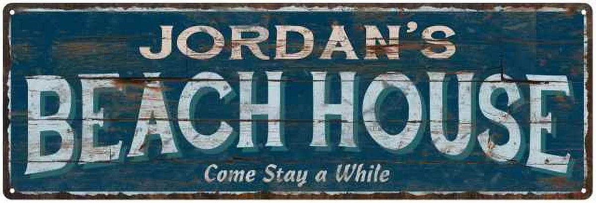 Blue Rustic Cabin Home Decor 8x24 Metal H942329