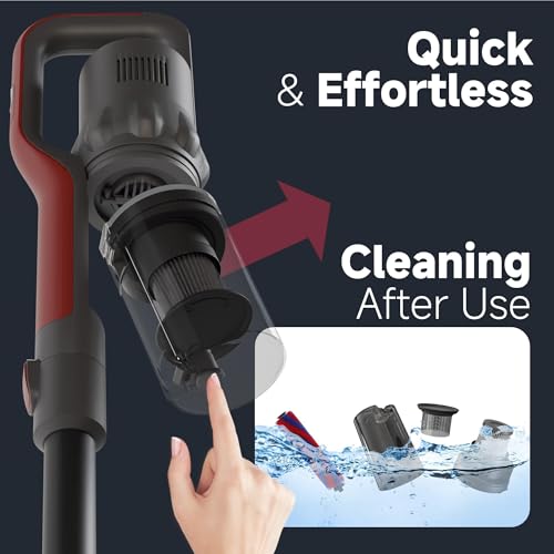 Cordless Stick Vacuum Cleaner 45KPa 40Mins 4 in 1 Black Red F5012