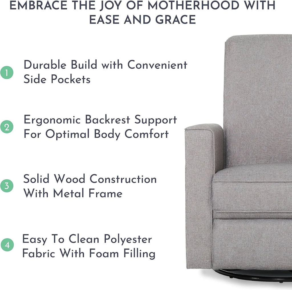 Light Grey Polyester Glider Recliner E743677