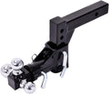 Triple Ball Swivel Adjustable Drop Turn Trailer Tow Hitch Mount for 2" Receiver M8744