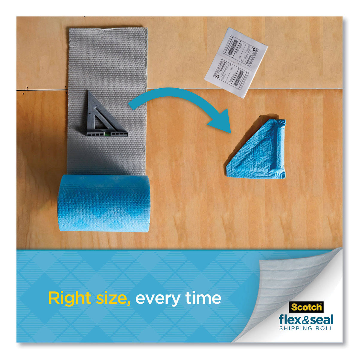 Blue/Gray Flex and Seal Shipping Roll T234552
